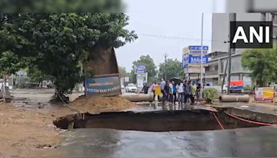 Video: Ahmedabad Road Caves In After Heavy Rain