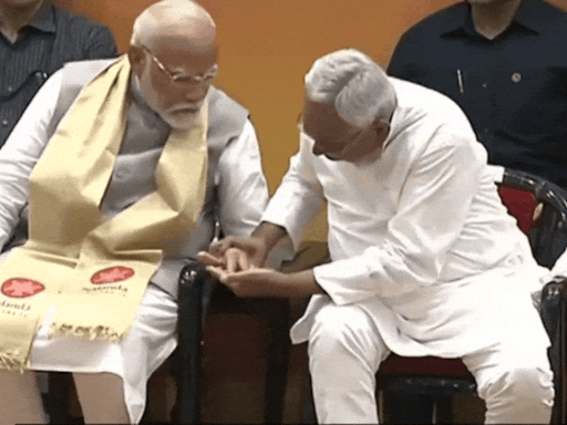 Watch: When Nitish Kumar took PM Modi by surprise during Nalanda university inauguration - Times of India