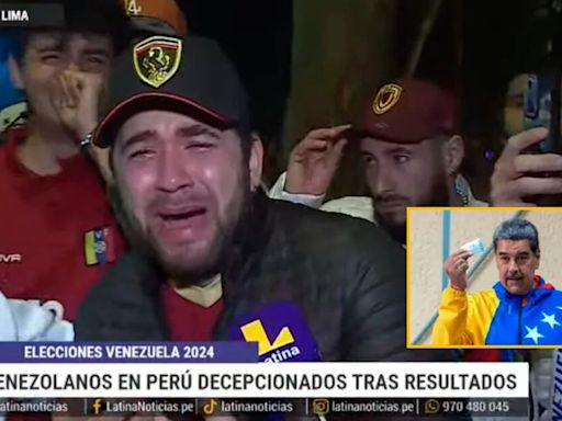 Venezolanos en Perú lloran de frustración al conocer resultados de las elecciones: “No hay democracia, todo es un fraude”