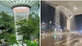 Delhi airport ‘waterfall’ draws sarcastic comparisons to Singapore Changi fountain