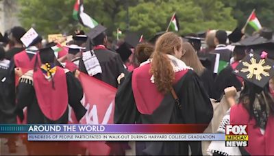 Hundreds Participate In Walk-Out During Harvard College Graduation - WFXB