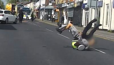 Suspect tackled to ground by Rochdale police officer after escaping from ambulance