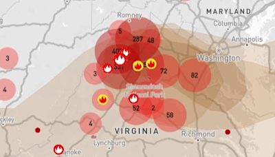 Virginia wildfire map: See where fires are blazing as some areas deal with road closures