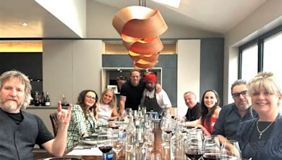 Sam Heughan spotted in Edinburgh having celebratory lunch with Outlander crew