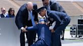 Joe Biden trips and falls at Air Force graduation ceremony