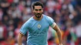 Ilkay Gundogan holds his hands up after penalty miss in City’s win over Leeds