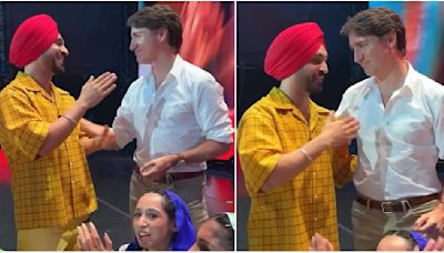WATCH: Diljit Dosanjh greets Canada PM Justin Trudeau with folded hands as latter joins singer on stage before concert