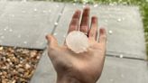 Large hail falls in central Nebraska Monday