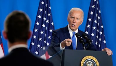 The Latest: Biden returns to the campaign trail following high-stakes news conference