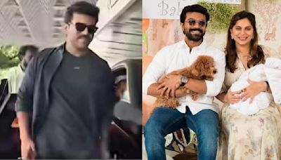 WATCH: Ram Charan jets off to Mumbai with wife Upasana and daughter Klin Kaara for Anant-Radhika’s wedding