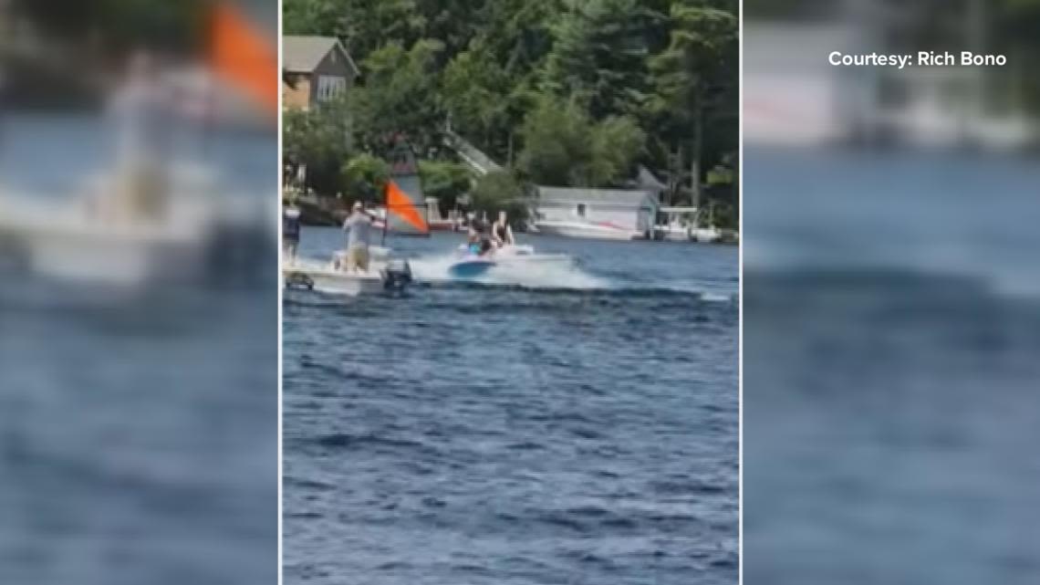 Caught on camera: Teen wrangles runaway boat on Lake Winnipesaukee