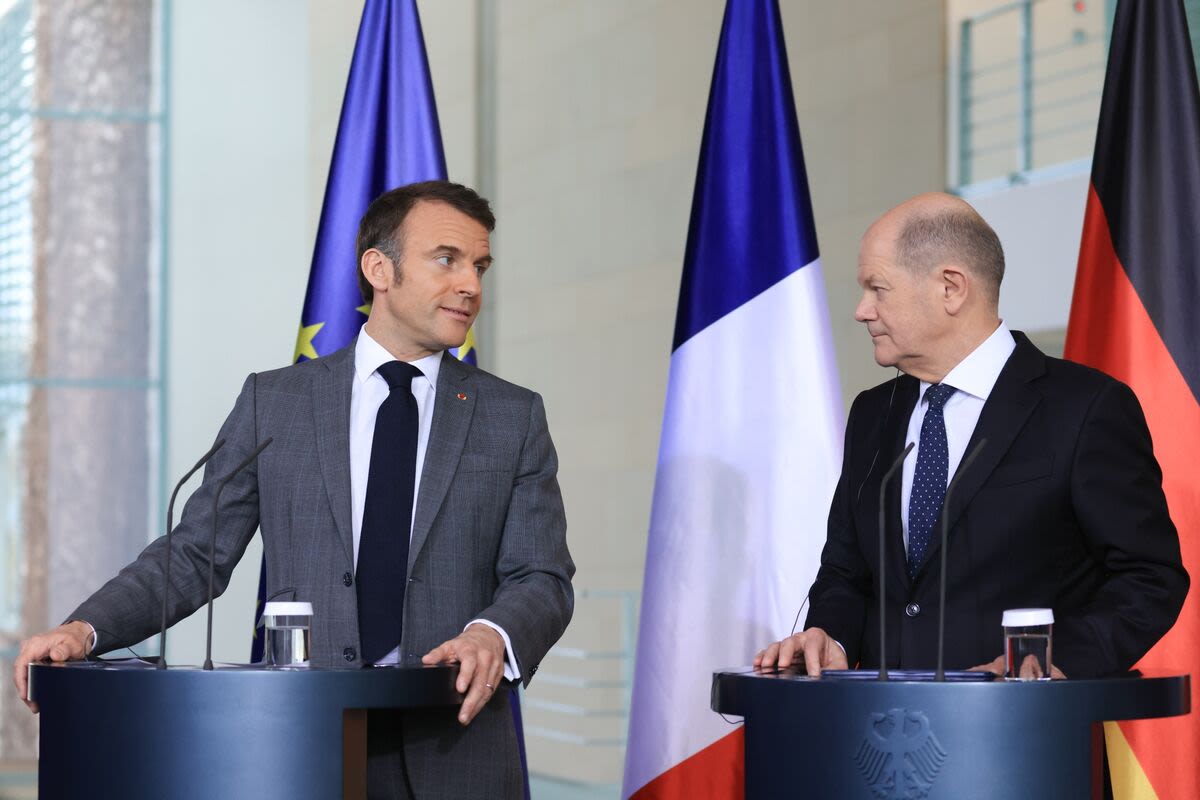 French President Emmanuel Macron heads to Germany for a three-day state visit that will test the ability of the European Union’s core couple to set the bloc’s agenda just two weeks before potentially bruising elections.