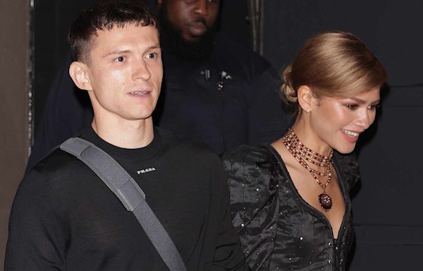 Zendaya Looks Shakespearean in Black with Tom Holland After His “Romeo & Juliet” Performance