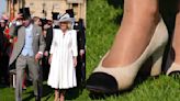 Queen Camila Wears Vintage Chanel Shoes For First Garden Party of 2024 with King Charles