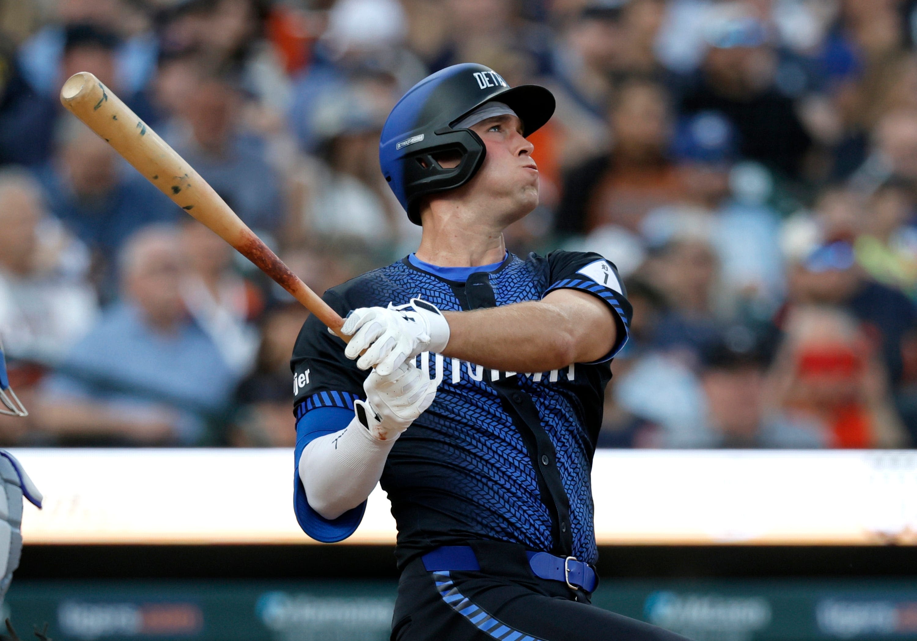 Detroit Tigers' Kerry Carpenter is a great hitter. He's developed into a reliable outfielder