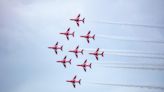 Red Arrows wow crowds as they fly over North East skies during stunning display