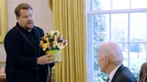 James Corden hilariously decorates the White House and gives Joe Biden a picture of Harry Styles