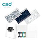 【CSD】中衛醫療口罩-成人平面-藍調格紋(30片/盒)+中衛造型便利貼組合