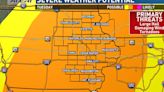 Scattered showers & storms continue overnight & Monday with severe storms expected Tuesday