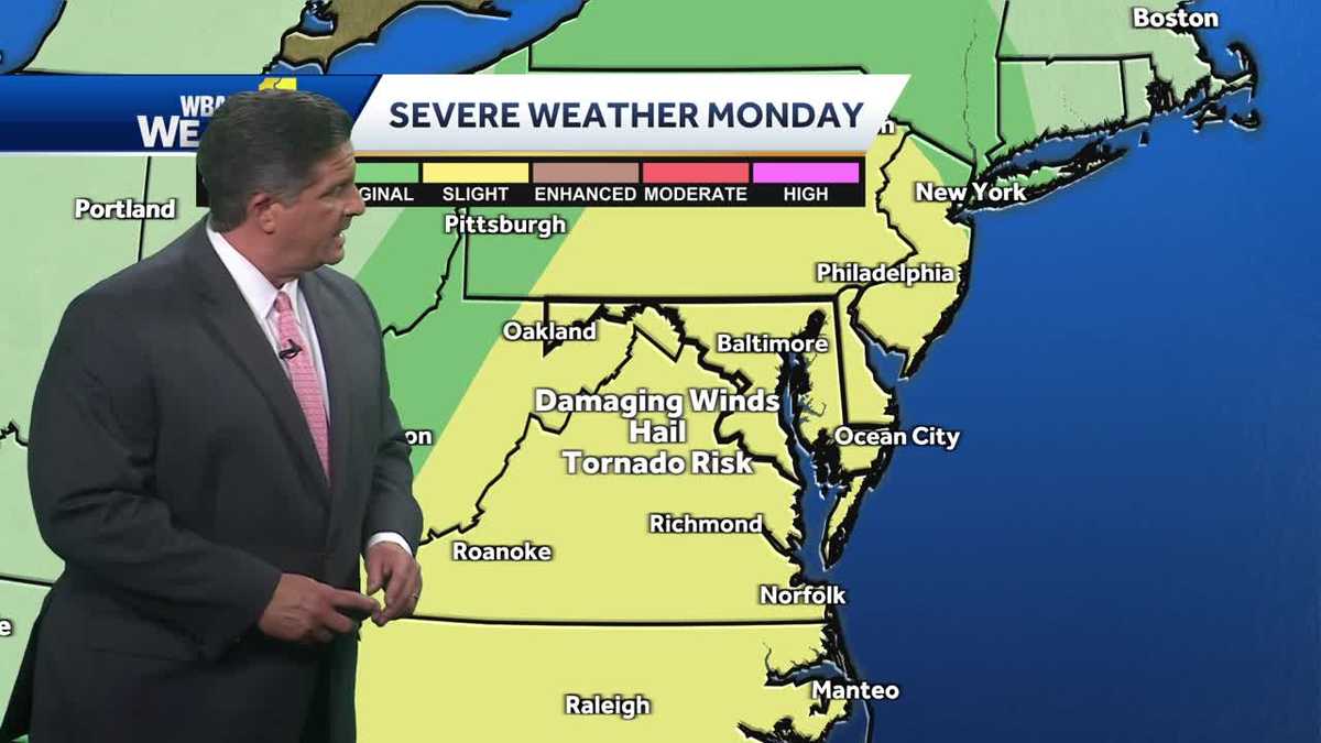 Tony's timeline for Memorial Day thunderstorms in Maryland