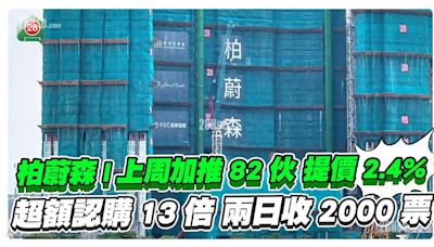 柏蔚森I上周加推82伙提價2.4% 額認購約13倍兩日收2000票