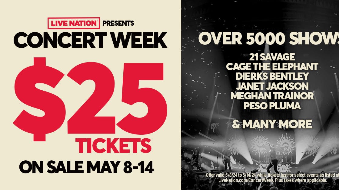 Live Nation kickstarts $25 Concert Week. Here's what to know about the deal, server bugs