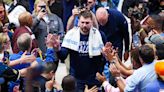 Luka Doncic Shared a Cool Moment With Travis Kelce After Mavs' Game 3 Win