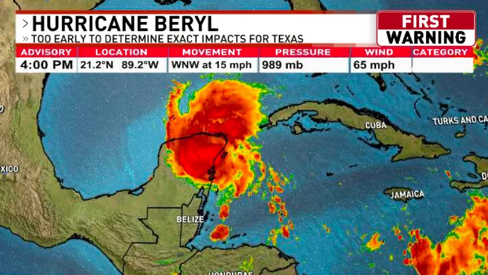 San Antonio on edge of heavy rain as Tropical Storm Beryl approaches Texas coast