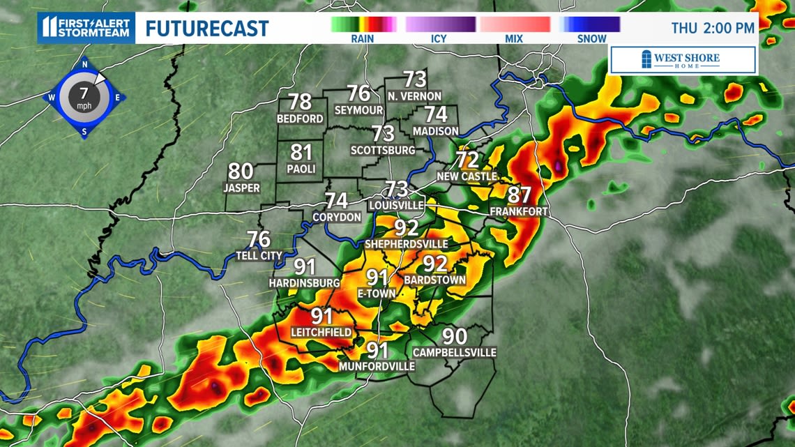 Severe weather enters southern Indiana, Louisville: Latest weather alerts