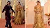 Anant Ambani-Radhika Merchant Wedding: Janhvi Kapoor looks like a golden goddess as she poses for paps while BF Shikhar Pahariya waits patiently