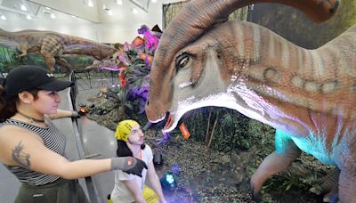 Prehistoric pair: Jurassic Quest roars into Erie; dinosaur drive-thru event hits Wattsburg