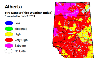 Extreme temperatures across Alberta produce smoke, fire and heat warnings