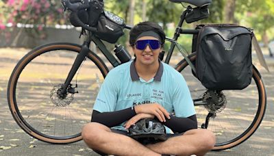 Chandigarh student pedalling from Kashmir to Kanniyakumari for a greener future