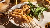 Monkfish skewers with peanut sauce recipe