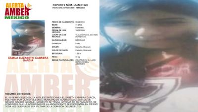 ALERTA AMBER: Camila Cabrera desapareció en el Edomex, está en riesgo