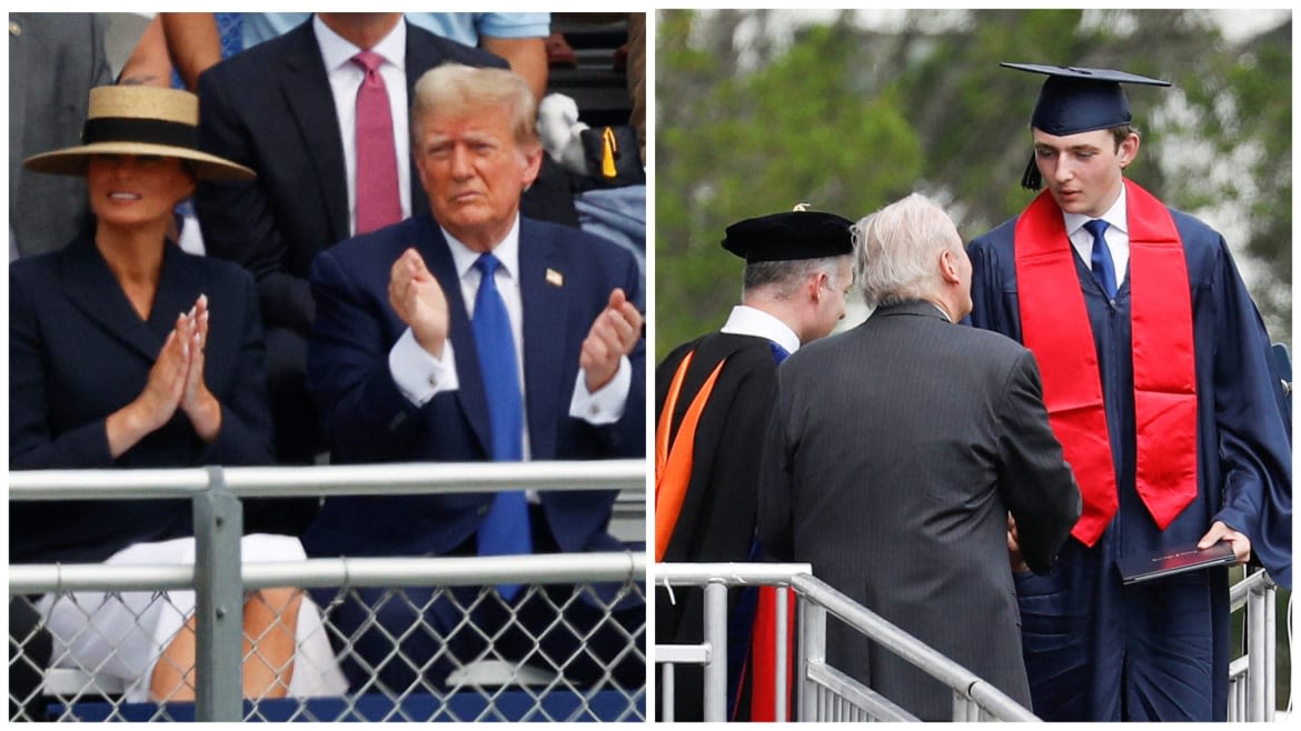 Donald Trump Gets Front Row View at Barron’s High School Graduation