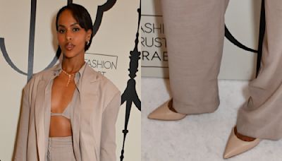 Sabrina Elba Elevates Monochromatic Dressing With Pointy Louboutins for FTA Dinner