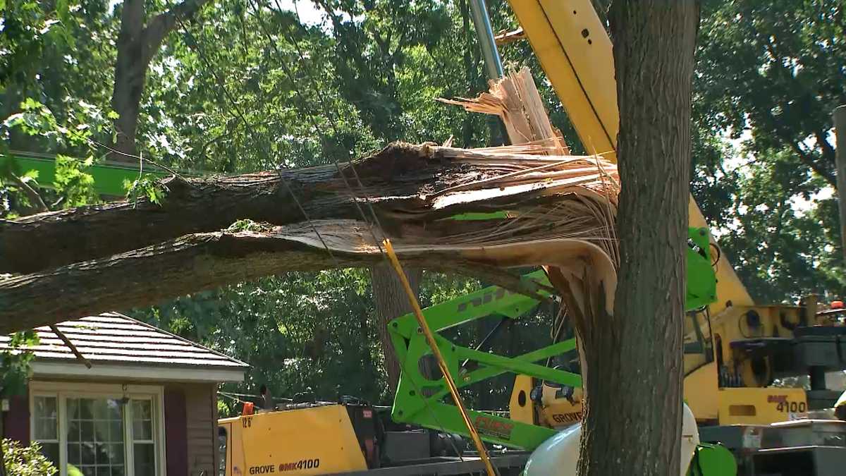 Destructive microburst in southern New England damages homes, vehicles