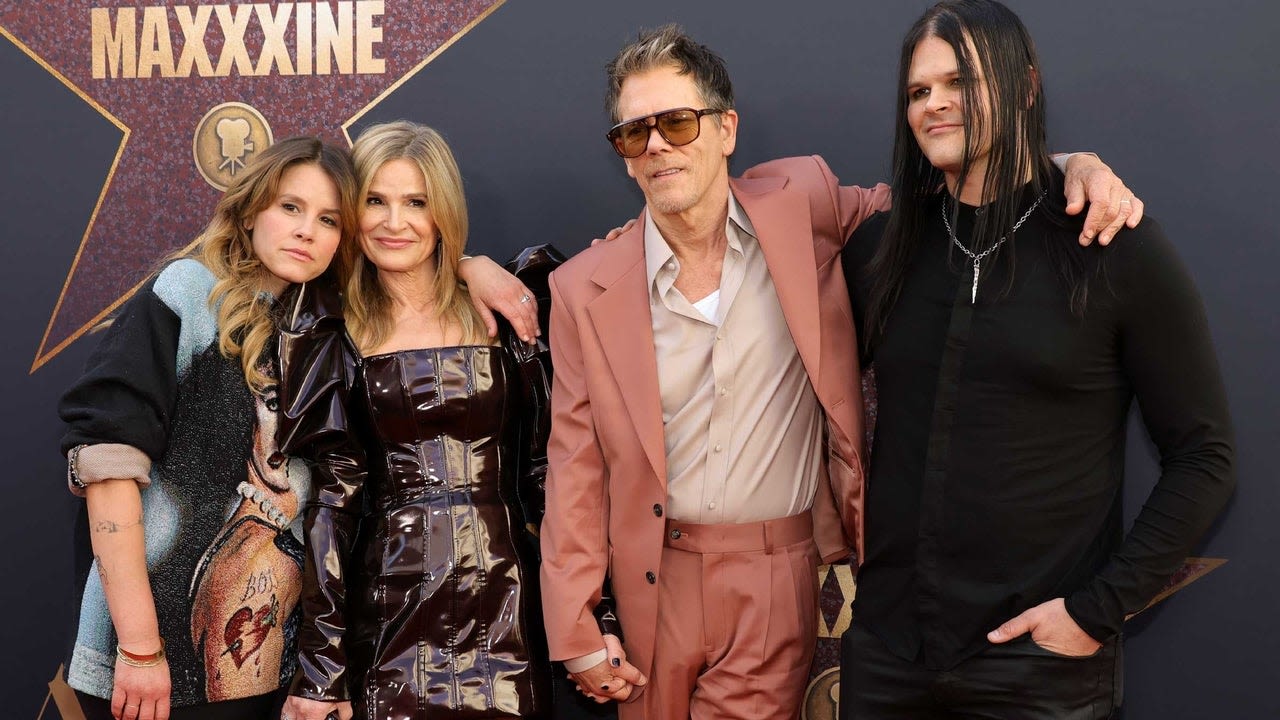 Kevin Bacon and Kyra Sedgwick Make Rare Appearance With Their 2 Kids at 'MaXXXine' Premiere