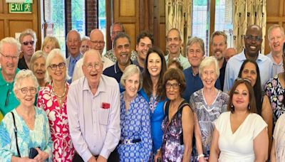 Joy Morrissey attends an Ealing Conservative meet up to congratulate members