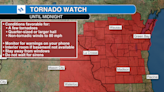 Update: Tornado Watch continues for most of Wisconsin Tuesday night