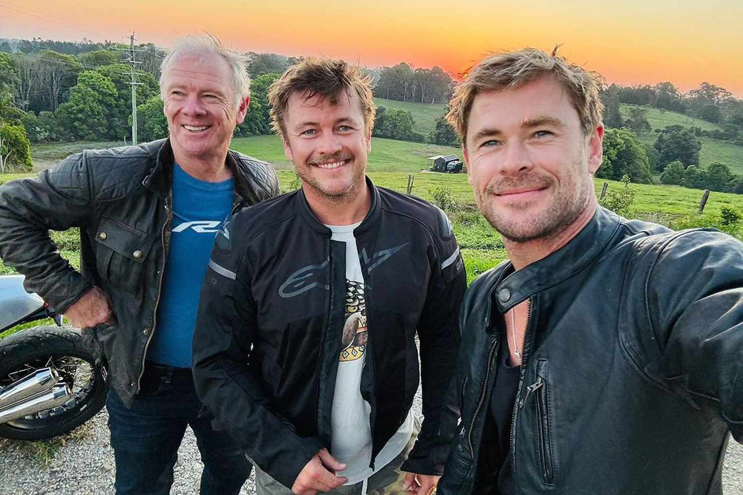 Chris Hemsworth Celebrates Australian Father’s Day with Motorcycle Ride with Dad Craig and Brother Luke