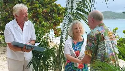 Post Office campaigner Alan Bates marries on Richard Branson's island