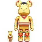 Bearbrick 400% + 100% Kokebrick Kokeshi 電鍍金 Gold Plated