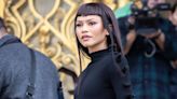 Zendaya Debuts Short Bangs as She Vamps It Up in Dramatic Black Skirt at Paris Fashion Week