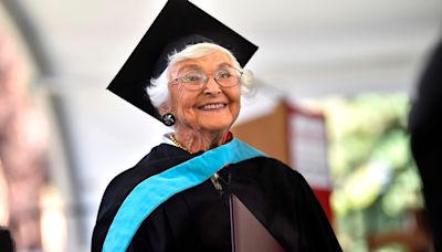 105-year-old walks at graduation to receive master's degree from Stanford