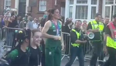 Emotional Kellie Harrington wipes away tears at Dublin homecoming