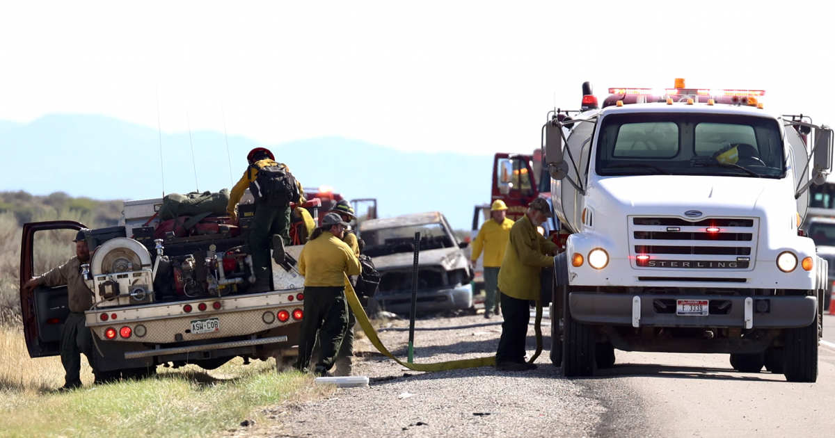 Pickup truck fire sparks wildfire along Interstate 15 between Inkom and McCammon