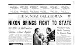 President Nixon was greeted both warmly and by boos when he arrived in Oklahoma in 1974.