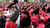 Group of graduates walk out of Harvard commencement chanting 'Free, free Palestine'